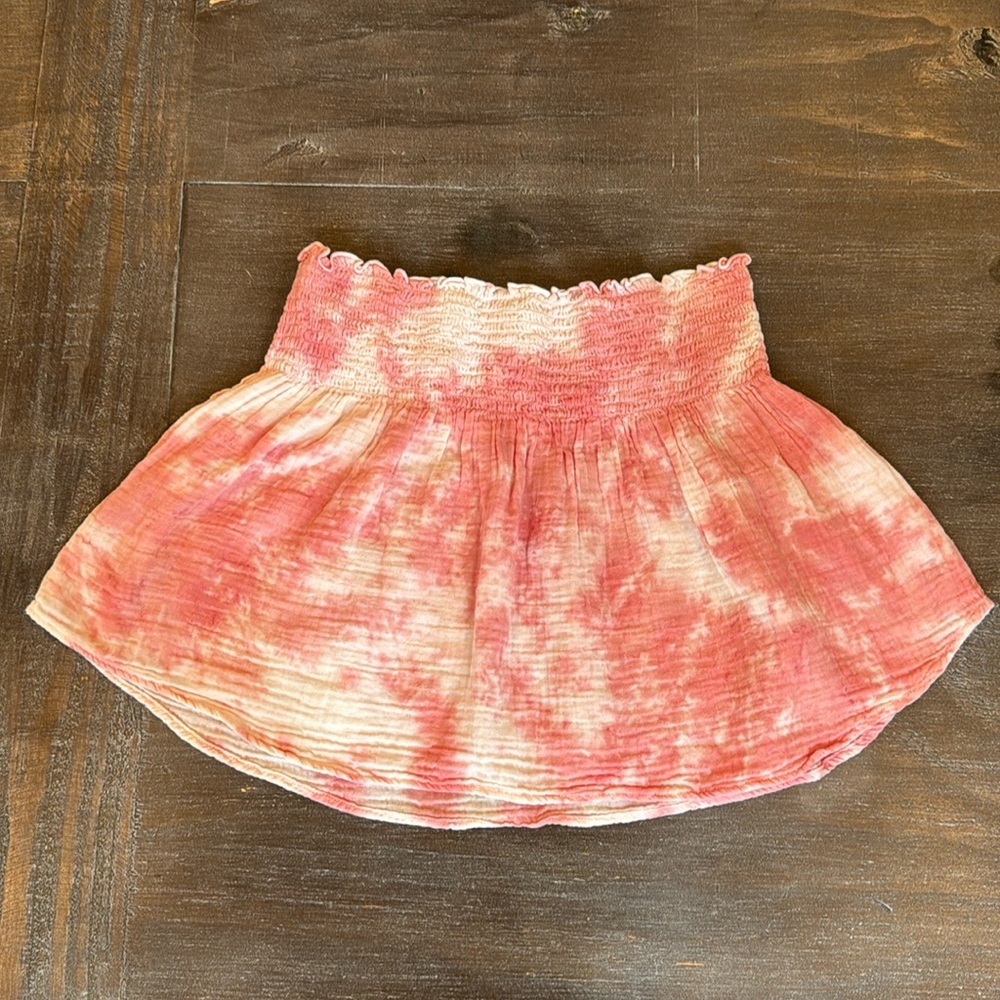 Stark Tie Dye Skirt Pink White Comfy Size S Loose Smocked Waist Flowy Skirt